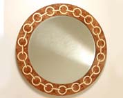 Bespoke Mirror with marquetry 'chain'