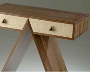 Console table in walnut & maple