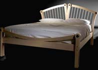 Bed in maple & stainless steel