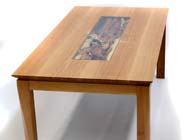 Dining table in oak & yew