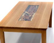 Dining table in oak & yew