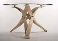 Dining table in steam bent ash