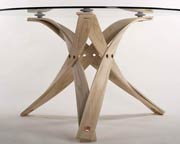 Dining table in steam bent ash