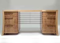 Desk with secret drawers in Burr Oak