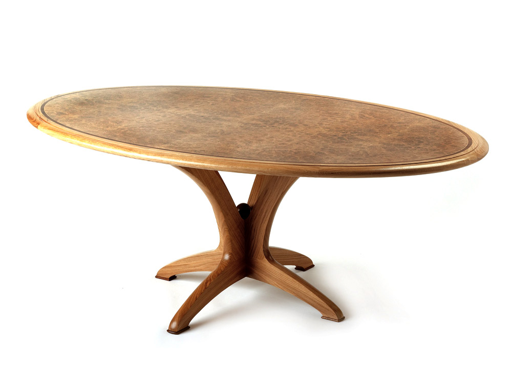 Oval Dining Table in burr oak Makers' Eye