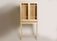Glass display cabinet on stand, in maple
