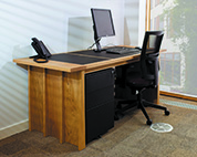Oak desk with filing