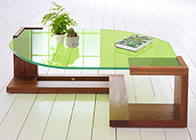 Low table with glass top. 'Lime Tree'